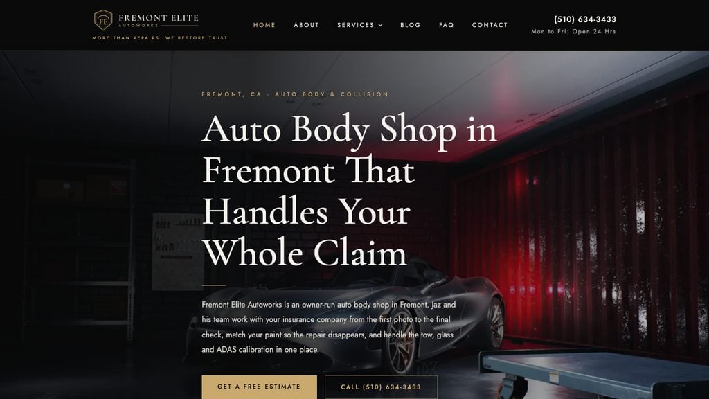 Preview of the Elight — Fremont Elite Autoworks template