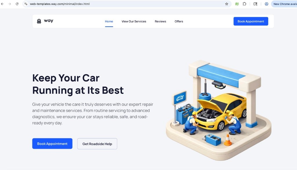 Preview of the Minimal template
