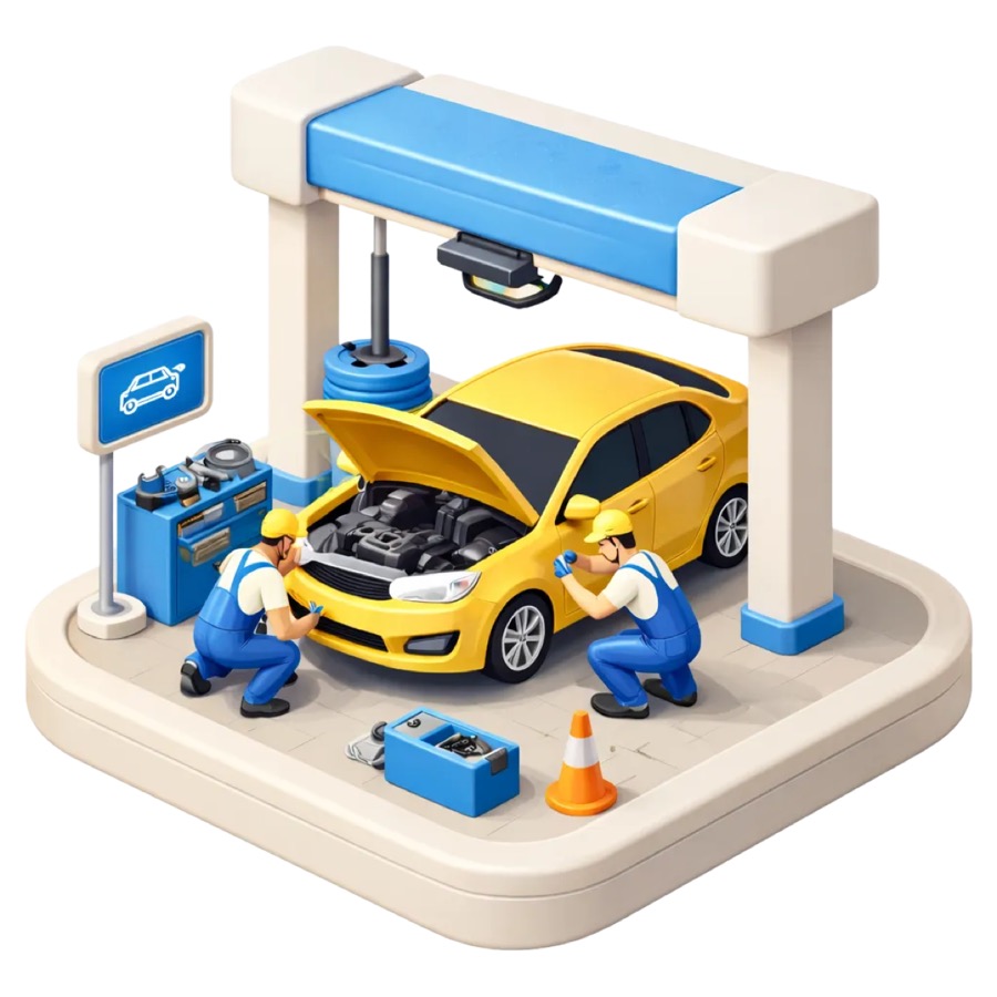 Car repair service illustration